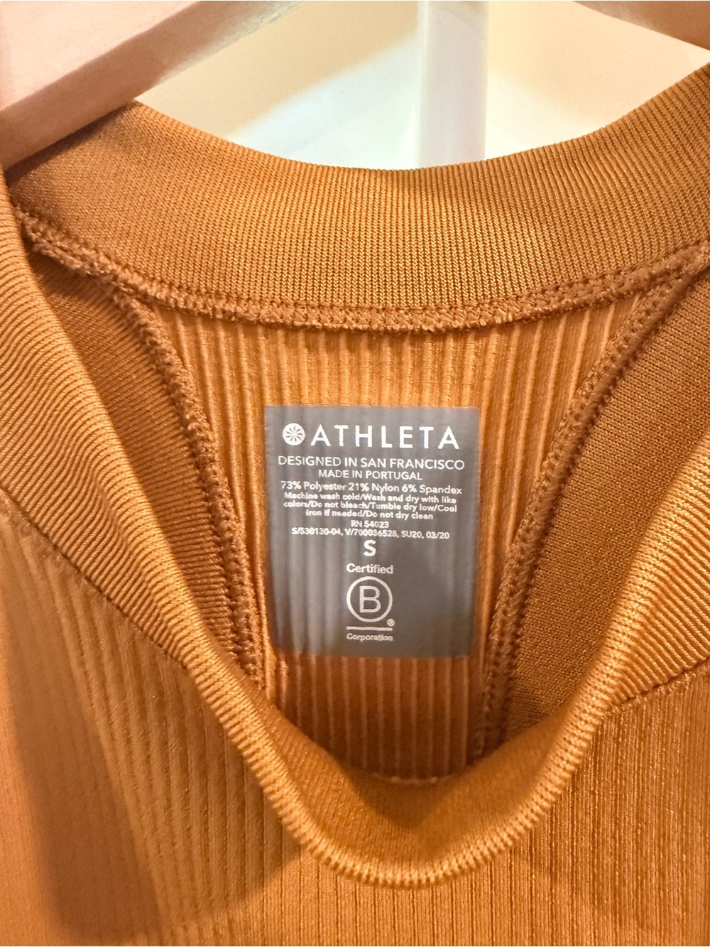 Athleta Ribbed High-Neck Tank Top in Mustard Gold - Picture 2 of 3